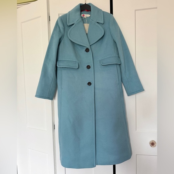 🏷 New Boden Farleigh blue wool coat US 8 petite - Picture 4 of 8